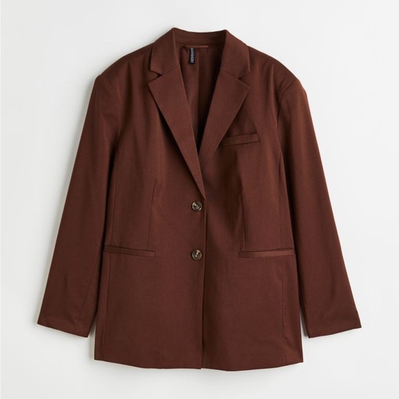 H&M Jackets & Blazers - H&M chocolate brown button front blazer jacket